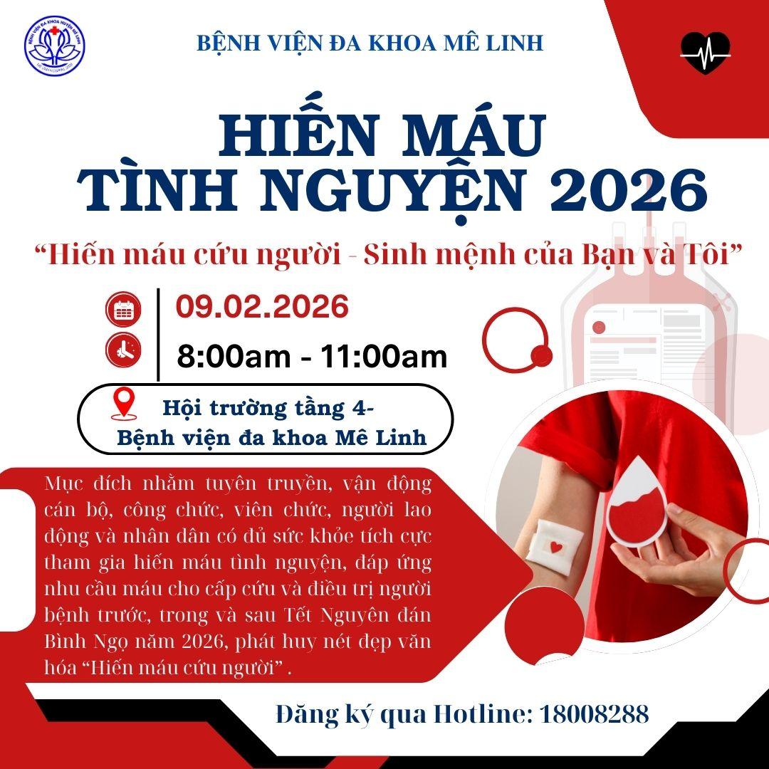 BỆNH VIỆN ĐA KHOA MÊ LINH - HIẾN MÁU TÌNH NGUYỆN NĂM 2026