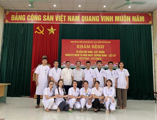 Bệnh viện đa khoa huyện Mê Linh khám sức khoẻ, cấp phát thuốc miễn phí cho 1245 đối tượng chính sách, người có công tại 07 xã, Thị trấn trên địa bàn huyện Mê Linh