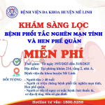 KHÁM SÀNG LỌC MIỄN PHÍ BỆNH PHỔI TẮC NGHẼN MẠN TÍNH VÀ HEN PHẾ QUẢN