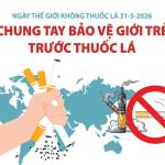 Hưởng ứng Ngày Thế giới không thuốc lá 31/5, Tuần lễ Quốc gia không thuốc lá 25-31/5/2026 và tăng cường thực thi Luật Phòng, chống tác hại của thuốc lá